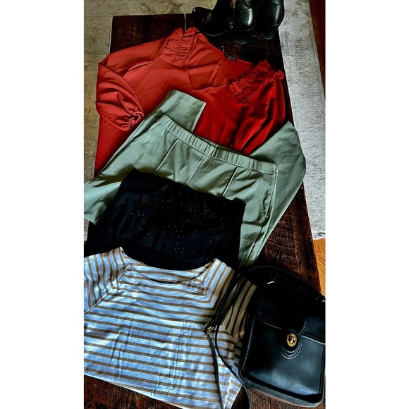 ST. JOHN Dami Dark Mint Green Womens Pull-on pants - Picture 3 of 16